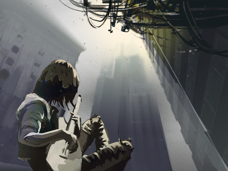 Guitar boy animation cyberpunk guitar guitarist player