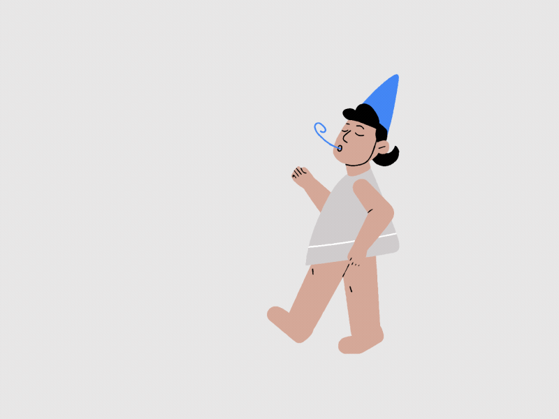 Birthday Girl animation birthday character gif girl walk