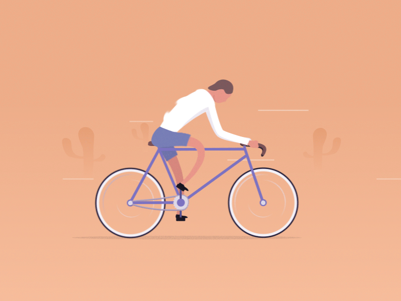 Biker animation bicycle fixed flat gif graphic design hipster loop retro