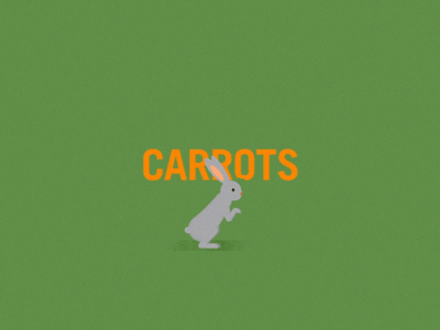 Rabbit animal animation bite carrots rabbit run