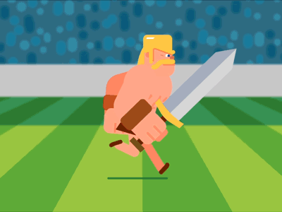 Barbarian Blonde 02 barbarian clash royale gif loop run sword