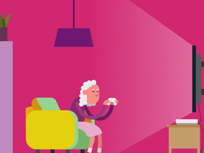 Grandma rage 2d animation character grandma illustration loop