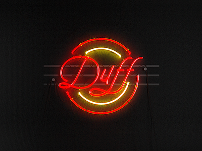 Duff brand branding cinema4d dark duff global illumination neon pizza render vray