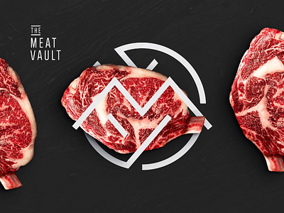 The Meat Vault branding flat geometric logo meat meatvault vault