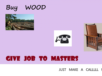 JUST MAKE A CALL jobs logo wood