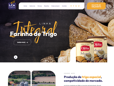 Food Industry Home Page landingpage ui ux web design