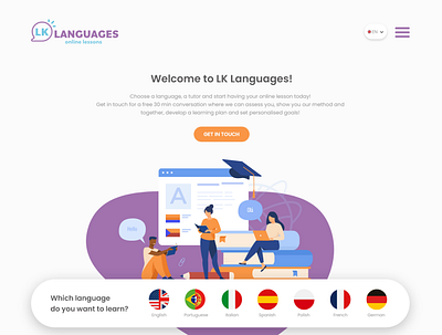 Language Learning Website language learning school ui webdesign