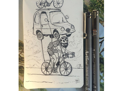 impossible bike 5 art artline artwork black and white cycling cyclist design draw drawing endurance illustration illustration art illustrator impossiblebike moleskine pencil sketch surreal surrealism