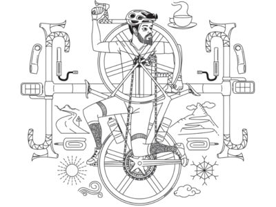 road cyclist brand illustration.