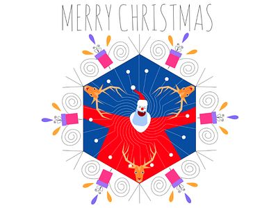 merry christmas flat design vectoral illustration