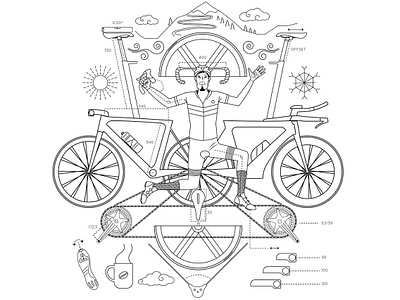 road cyclist brand illustration. vectoral art. art artwork branding cycling cyclist design digital drawing illustration illustration art logo moleskine sketch surreal surrealism ui vector