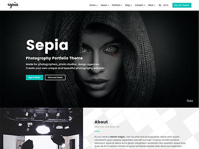 Sepia - Photography Portfolio HTML Website Template