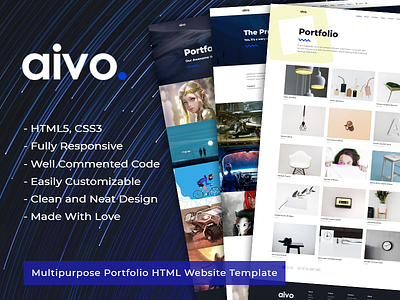 Aivo - Multipurpose Portfolio HTML Website Template commented code creative css freelancer html portfolio responsive template theme themetorium website