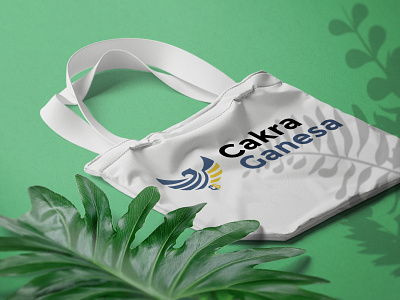 Tote Bag Mock Up Cakra Ganesa branding corporate design flat icon logo logo design minimal mockup totebag typography