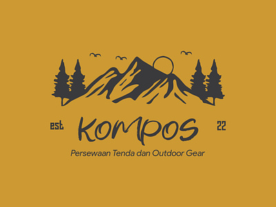 Kompos Outdoor Gear and Rent brand branding design icon identity illustration logo design logo idea mockup nature nature logo outdoor gear outdoor rent vector