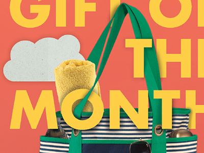 Gift of the Month bag beach cloud cut paper orange overlap shadow simple type yellow
