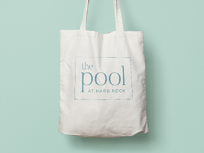 Pool Tote bag blue branding elegant hard rock logo pool resort simple tote typography water
