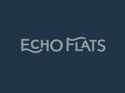 Echo Flats blue branding custom logo logotype restaurant rhythm simple wave