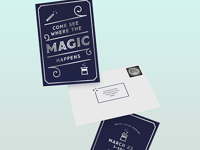 Magic Invite clean foil gravity hat inline invite invite design magic rabbit silver typography wand