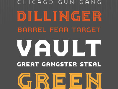FF Pullman Type Sample bold dillinger ff pullman gangster type type sample vintage