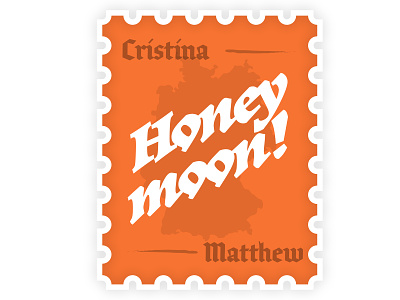 Honeymoon Stamp deutsch deutschland europe germany illustration illustrator stamp travel