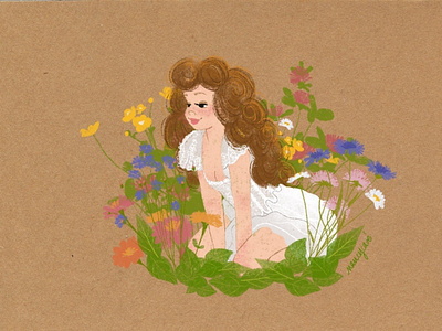 Douceur printanière fairy illustration pinup plant plants spring woman woman illustration