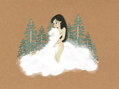 Nuage de douceur cloud fairy illustration pinup soft woman woman illustration