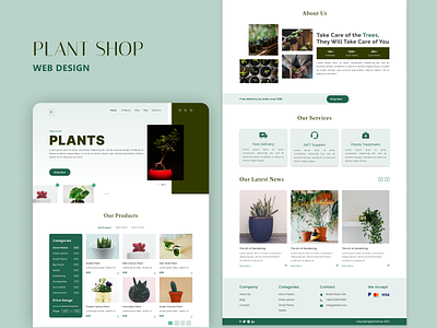 Plant Shop Web Design landing page desin uiux web design