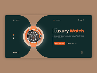 Luxury Watch Web Design hero section landing page design uiux web design web ui