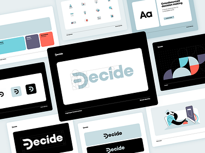 Decide Brand Identity brand guidelines brand identity branding color palette design iconography icons illustration illustrator logo rebrand shapes style guide typography