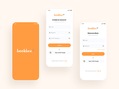 Sign Up and Log In Page For a Book App