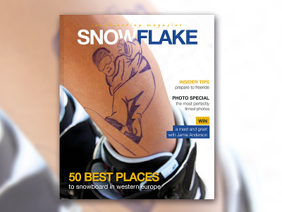 SNOWFLAKE cover layout magazine print snowboard typography