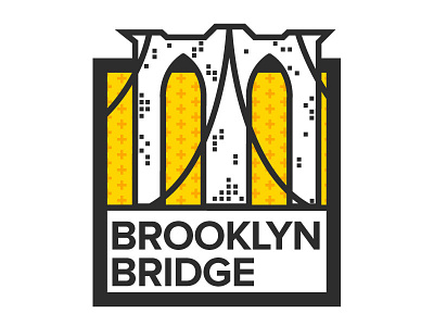 Brooklyn Bridge brooklyn bridge illustration nyc pattern pin sticker stroke
