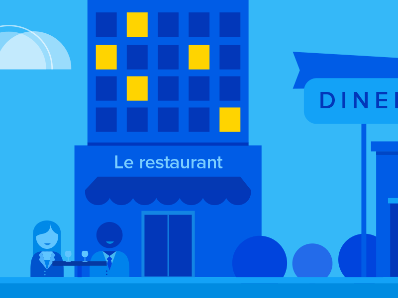Restaurant Illustration blue food illustration keyframe resturant