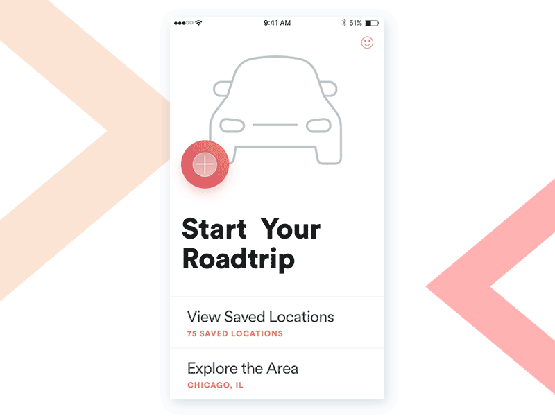 Roadtrip (part 2) design journey map mobile process simple travel ui ux