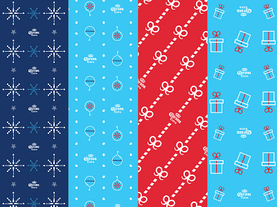 Corona Christmas holiday illustration pattern wrapping paper