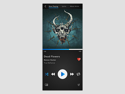 Dark UI Music Player dailyui music app music player