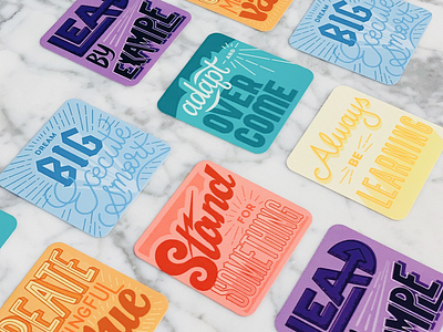 Core Value Cards classy core values design design for good illustration lettering social impact