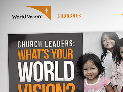 World Vision Churches landing page brand design ngo non profit website