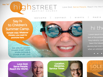 "Say Hi" to the new High Street Baptist church design messaging non profit re brand