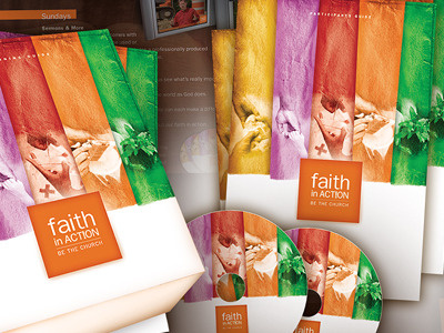 Faith in Action design for World Vision/Zondervan/Outreach brand church faith humanitarian religious social justice