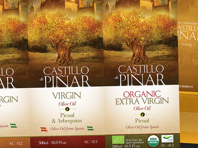 Castill de Pinar Olive Oil brand development label logo design package design photo manipulation product