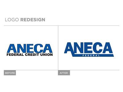 Aneca Federal Credit Union branding logo mark rebrand redesign update word