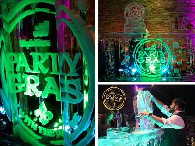 BHP Party Gras bar brand branding ice logo party