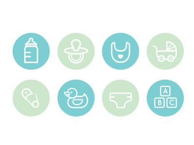 Grandma Bootcamp Icons baby branding icons illustrations