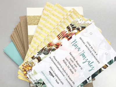 Bridal Invite - Progress Shot hand made invitation paper print design