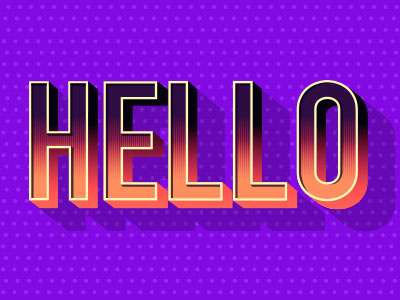 Hello Dribbble debut gradient hand drawn hand lettering hello shadow type typography