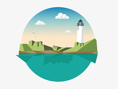 Galloway Lighthouse abstract gradient holiday illustration landscape lighthouse scotland travel