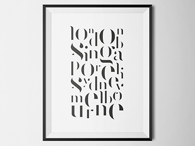 Travel Print abstract bali hand drawn type hand lettering london melbourne sydney travelling type