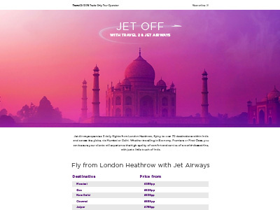 Jet Airways Online Campaign airline campaign india jet online taj travel ui ux wanderlust